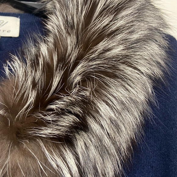 Cashmere and fox fur sweater. Blue size small - Picture 3 of 6